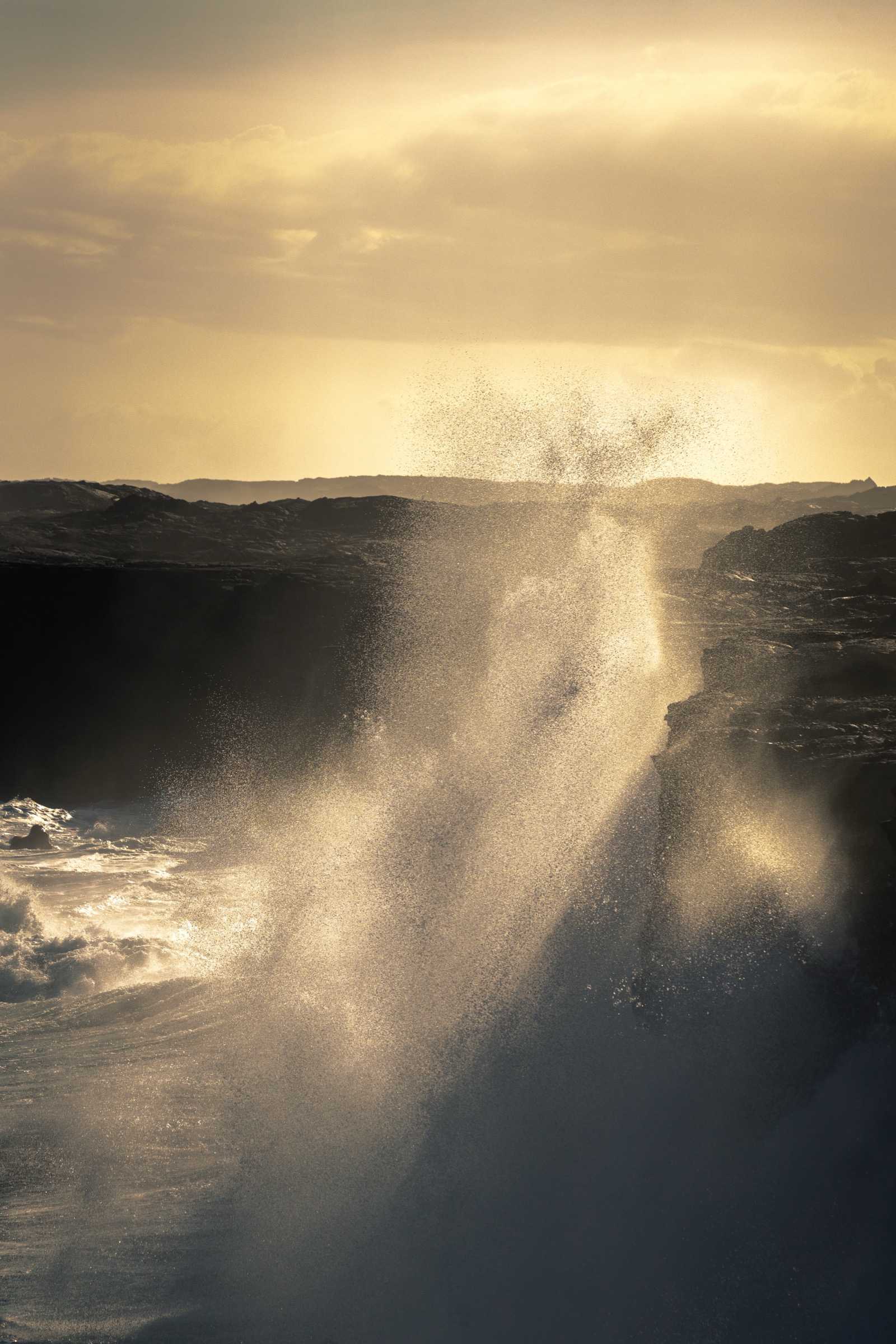 Golden Crashing Wave